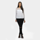 Copy of Lace Kisses Shift Top - White