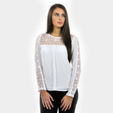 Lace Kisses Shift Top - White